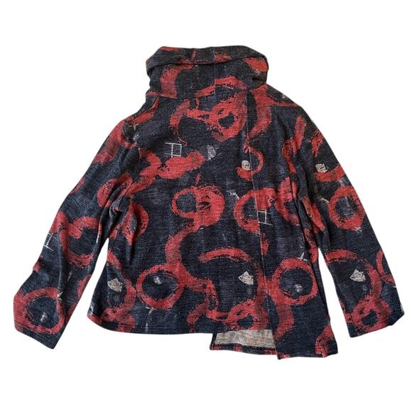 Shana Top Tunic Cowl Neck XXL Asymmetric Boho Artsy Lagenlook Multicolor - Picture 2 of 9